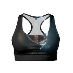 Женский спортивный топ 3D с принтом Девушка космонавт в Белгороде, 82% полиэстер, 18% спандекс Ткань безопасна для здоровья, позволяет коже дышать, не мнется и не растягивается |  | alien | космос | рипли | скафандр | чужой