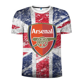 Мужская футболка 3D спортивная с принтом British Arsenal в Белгороде, 100% полиэстер с улучшенными характеристиками | приталенный силуэт, круглая горловина, широкие плечи, сужается к линии бедра | арсена | британский флаг | эмблема
