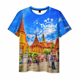 Мужская футболка 3D с принтом Таиланд в Белгороде, 100% полиэфир | прямой крой, круглый вырез горловины, длина до линии бедер | architecture | bangkok | clouds | landmark | people | sky | temple of the emerald buddha | thailand | tourism | архитектура | бангкок | достопримечательность | люди | небо | облака | таиланд | туризм | храм изумрудного будды