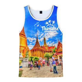 Мужская майка 3D с принтом Таиланд в Белгороде, 100% полиэстер | круглая горловина, приталенный силуэт, длина до линии бедра. Пройма и горловина окантованы тонкой бейкой | architecture | bangkok | clouds | landmark | people | sky | temple of the emerald buddha | thailand | tourism | архитектура | бангкок | достопримечательность | люди | небо | облака | таиланд | туризм | храм изумрудного будды