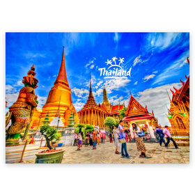 Поздравительная открытка с принтом Таиланд в Белгороде, 100% бумага | плотность бумаги 280 г/м2, матовая, на обратной стороне линовка и место для марки
 | Тематика изображения на принте: architecture | bangkok | clouds | landmark | people | sky | temple of the emerald buddha | thailand | tourism | архитектура | бангкок | достопримечательность | люди | небо | облака | таиланд | туризм | храм изумрудного будды