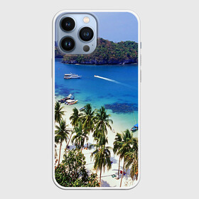Чехол для iPhone 13 Pro Max с принтом Таиланд в Белгороде,  |  | Тематика изображения на принте: beach | clouds | islands | palm trees | people | sand | sea | ships | sky | thailand | tourism | корабли | люди | море | небо | облака | острова | пальмы | песок | пляж | таиланд | туризм