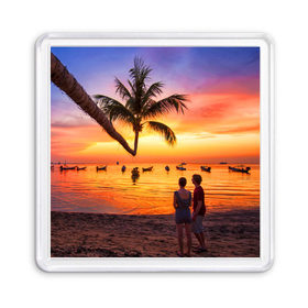 Магнит 55*55 с принтом Таиланд в Белгороде, Пластик | Размер: 65*65 мм; Размер печати: 55*55 мм | Тематика изображения на принте: beach | clouds | love | palm tree | people | sea | sky | sunset | thailand | tourism | закат | любовь | люди | море | небо | облака | пальма | пляж | таиланд | туризм