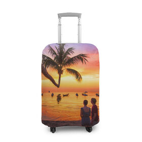 Чехол для чемодана 3D с принтом Таиланд в Белгороде, 86% полиэфир, 14% спандекс | двустороннее нанесение принта, прорези для ручек и колес | beach | clouds | love | palm tree | people | sea | sky | sunset | thailand | tourism | закат | любовь | люди | море | небо | облака | пальма | пляж | таиланд | туризм