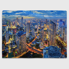 Плед 3D с принтом Таиланд в Белгороде, 100% полиэстер | закругленные углы, все края обработаны. Ткань не мнется и не растягивается | architecture | bangkok | city | lights | night | sky | skyscrapers | sunset | thailand | архитектура | бангкок | город | закат | небо | ночь | огни | таиланд