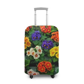 Чехол для чемодана 3D с принтом Фиалки в Белгороде, 86% полиэфир, 14% спандекс | двустороннее нанесение принта, прорези для ручек и колес | flower | лето | поле | полевой цветок | цветочки | цветы