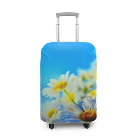 Чехол для чемодана 3D с принтом Ромашка полевая в Белгороде, 86% полиэфир, 14% спандекс | двустороннее нанесение принта, прорези для ручек и колес | flower | лето | поле | полевой цветок | цветочки | цветы