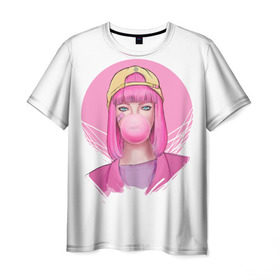 Мужская футболка 3D с принтом Bubble Gum в Белгороде, 100% полиэфир | прямой крой, круглый вырез горловины, длина до линии бедер | angel | pop | sia | ангел | поп | сиа