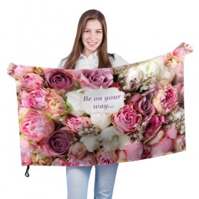 Флаг 3D с принтом Be on your way в Белгороде, 100% полиэстер | плотность ткани — 95 г/м2, размер — 67 х 109 см. Принт наносится с одной стороны | 8 | девушке | марта | мило | подарок | розы | скрап