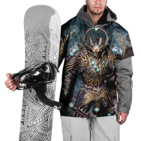 Накидка на куртку 3D с принтом Фэнтези в Белгороде, 100% полиэстер |  | armor | fantasy | gun | lights | shield | smoke | sword | warrior | воин | дым | латы | меч | огни | оружие | фэнтези | щит