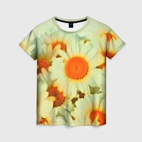Женская футболка 3D с принтом Подсолнух в Белгороде, 100% полиэфир ( синтетическое хлопкоподобное полотно) | прямой крой, круглый вырез горловины, длина до линии бедер | flower | лето | полевой цветок | цветочки | цветы