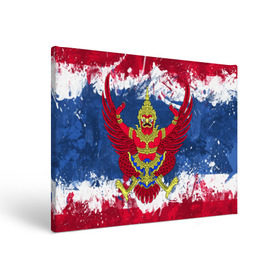 Холст прямоугольный с принтом Таиланд в Белгороде, 100% ПВХ |  | flag | garuda | thailand | гаруда | таиланд | флаг
