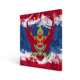 Холст квадратный с принтом Таиланд в Белгороде, 100% ПВХ |  | flag | garuda | thailand | гаруда | таиланд | флаг