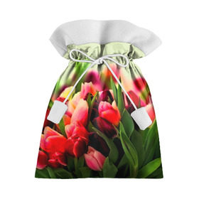 Подарочный 3D мешок с принтом Букет тюльпанов в Белгороде, 100% полиэстер | Размер: 29*39 см | flower | весна | цветочки | цветы