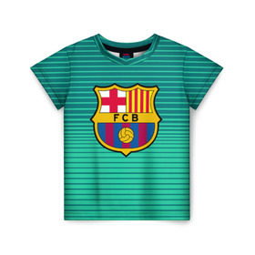 Детская футболка 3D с принтом Барселона в Белгороде, 100% гипоаллергенный полиэфир | прямой крой, круглый вырез горловины, длина до линии бедер, чуть спущенное плечо, ткань немного тянется | Тематика изображения на принте: barcelona | барса | футбол