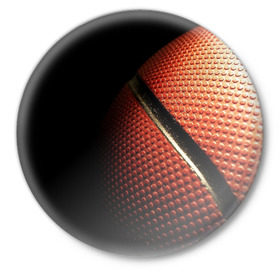 Значок с принтом Баскетбольный мяч в Белгороде,  металл | круглая форма, металлическая застежка в виде булавки | баскетбол | мяч | оранжевый | спорт | стритбол