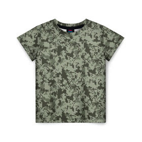 Детская футболка 3D с принтом камуфляж 2 в Белгороде, 100% гипоаллергенный полиэфир | прямой крой, круглый вырез горловины, длина до линии бедер, чуть спущенное плечо, ткань немного тянется | армия | война | камуфляж | милитари | пиксель