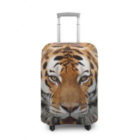 Чехол для чемодана 3D с принтом Тигр в Белгороде, 86% полиэфир, 14% спандекс | двустороннее нанесение принта, прорези для ручек и колес | дикая кошка | клыки | кошка | пасть | сафари | тигр | хищник