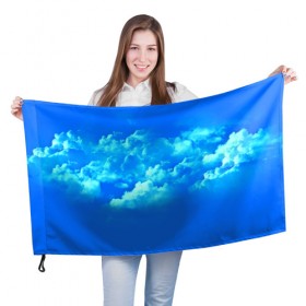 Флаг 3D с принтом Cloud в Белгороде, 100% полиэстер | плотность ткани — 95 г/м2, размер — 67 х 109 см. Принт наносится с одной стороны | небо | облако
