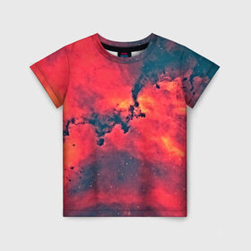Детская футболка 3D с принтом Звёздное пространство в Белгороде, 100% гипоаллергенный полиэфир | прямой крой, круглый вырез горловины, длина до линии бедер, чуть спущенное плечо, ткань немного тянется | space | вселенная | космический | космос | красный
