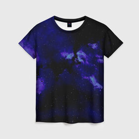 Женская футболка 3D с принтом Звёздное небо в Белгороде, 100% полиэфир ( синтетическое хлопкоподобное полотно) | прямой крой, круглый вырез горловины, длина до линии бедер | 