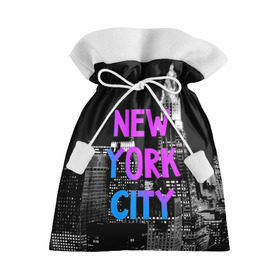 Подарочный 3D мешок с принтом Нью-Йорк в Белгороде, 100% полиэстер | Размер: 29*39 см | america | capital | city | lights | new york | night | skyscrapers | tourism | usa | америка | город | ночь | нью йорк | огни | столица | сша | туризм