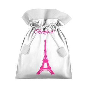 Подарочный 3D мешок с принтом Bonjour в Белгороде, 100% полиэстер | Размер: 29*39 см | bonjour | france | hi | paris | the eiffel tower | tourism | башня | париж | привет | туризм | франция | эйфелева