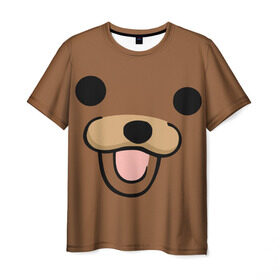 Мужская футболка 3D с принтом Медведь в Белгороде, 100% полиэфир | прямой крой, круглый вырез горловины, длина до линии бедер | Тематика изображения на принте: интернет | клевый | медведь | мем | мишка | мишки | прикол | прикольный | смешной | шутка