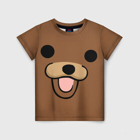 Детская футболка 3D с принтом Медведь в Белгороде, 100% гипоаллергенный полиэфир | прямой крой, круглый вырез горловины, длина до линии бедер, чуть спущенное плечо, ткань немного тянется | интернет | клевый | медведь | мем | мишка | мишки | прикол | прикольный | смешной | шутка