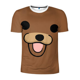 Мужская футболка 3D спортивная с принтом Медведь в Белгороде, 100% полиэстер с улучшенными характеристиками | приталенный силуэт, круглая горловина, широкие плечи, сужается к линии бедра | интернет | клевый | медведь | мем | мишка | мишки | прикол | прикольный | смешной | шутка