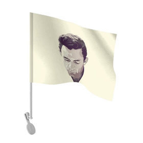 Флаг для автомобиля с принтом Джонни Кэш в Белгороде, 100% полиэстер | Размер: 30*21 см | johnny cash