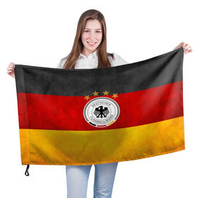 Флаг 3D с принтом Сборная Германии в Белгороде, 100% полиэстер | плотность ткани — 95 г/м2, размер — 67 х 109 см. Принт наносится с одной стороны | germany | германия | футбольная форма