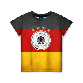 Детская футболка 3D с принтом Сборная Германии в Белгороде, 100% гипоаллергенный полиэфир | прямой крой, круглый вырез горловины, длина до линии бедер, чуть спущенное плечо, ткань немного тянется | germany | германия | футбольная форма