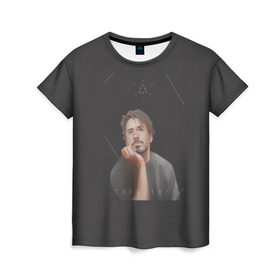 Женская футболка 3D с принтом Tony Stark в Белгороде, 100% полиэфир ( синтетическое хлопкоподобное полотно) | прямой крой, круглый вырез горловины, длина до линии бедер | младший | роберт