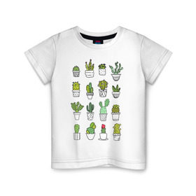 Детская футболка хлопок с принтом cactus в Белгороде, 100% хлопок | круглый вырез горловины, полуприлегающий силуэт, длина до линии бедер | cactus | tmblr | tubler | кактус