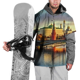 Накидка на куртку 3D с принтом Москва река в Белгороде, 100% полиэстер |  | kremlin | moscow | russia | город | кремль | москва | ночь | огни | река