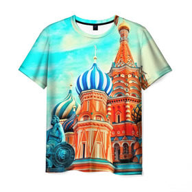 Мужская футболка 3D с принтом Moscow Russia в Белгороде, 100% полиэфир | прямой крой, круглый вырез горловины, длина до линии бедер | kremlin | moscow | russia | город | кремль | москва | ночь | огни | река