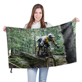 Флаг 3D с принтом Велоспорт гонка в Белгороде, 100% полиэстер | плотность ткани — 95 г/м2, размер — 67 х 109 см. Принт наносится с одной стороны | велик | велосипед | гонка | горы | деревья | железный конь | колесо | лес | лисапед | природа | ровер | спорт | спортсмен | стальной конь | тандем | трицикл | шлем