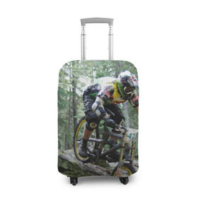 Чехол для чемодана 3D с принтом Велоспорт гонка в Белгороде, 86% полиэфир, 14% спандекс | двустороннее нанесение принта, прорези для ручек и колес | велик | велосипед | гонка | горы | деревья | железный конь | колесо | лес | лисапед | природа | ровер | спорт | спортсмен | стальной конь | тандем | трицикл | шлем