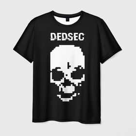 Мужская футболка 3D с принтом Череп Dedsec в Белгороде, 100% полиэфир | прямой крой, круглый вырез горловины, длина до линии бедер | dedsec | skull | watch dogs | watch dogs 2 | watch_dogs | watch_dogs 2 | дедсек | дэдсек | череп