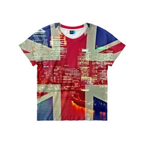 Детская футболка 3D с принтом Лондон в Белгороде, 100% гипоаллергенный полиэфир | прямой крой, круглый вырез горловины, длина до линии бедер, чуть спущенное плечо, ткань немного тянется | англия | великобритания | город | лондон | река | столица