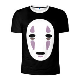 Мужская футболка 3D спортивная с принтом Face в Белгороде, 100% полиэстер с улучшенными характеристиками | приталенный силуэт, круглая горловина, широкие плечи, сужается к линии бедра | anime | spirited away | аниме | миадзяки | унесенные призраками