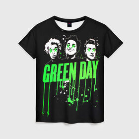 Женская футболка 3D с принтом Green Day 4 в Белгороде, 100% полиэфир ( синтетическое хлопкоподобное полотно) | прямой крой, круглый вырез горловины, длина до линии бедер | american idiot | green day | грин дей | грин дэй