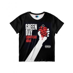 Детская футболка 3D с принтом Green Day 3 в Белгороде, 100% гипоаллергенный полиэфир | прямой крой, круглый вырез горловины, длина до линии бедер, чуть спущенное плечо, ткань немного тянется | Тематика изображения на принте: american idiot | green day | грин дей | грин дэй