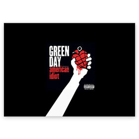 Поздравительная открытка с принтом Green Day 3 в Белгороде, 100% бумага | плотность бумаги 280 г/м2, матовая, на обратной стороне линовка и место для марки
 | Тематика изображения на принте: american idiot | green day | грин дей | грин дэй