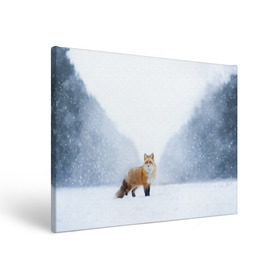Холст прямоугольный с принтом лесная красотка в Белгороде, 100% ПВХ |  | Тематика изображения на принте: зима | лес | лиса | рыжая | снег | тайга