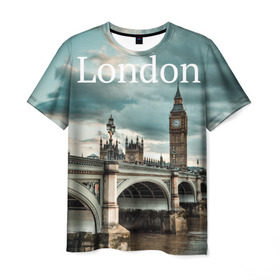 Мужская футболка 3D с принтом London в Белгороде, 100% полиэфир | прямой крой, круглый вырез горловины, длина до линии бедер | england | london | vjcn. биг бен | англия | британия | великобритания | владычица морей | город | гостеприимный | дождей | клевый | красивый | лилия | лондон | на темзе | окна | прикольный | столица | тауэр