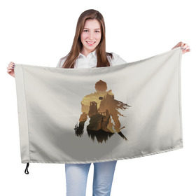 Флаг 3D с принтом Dark Souls воспоминания в Белгороде, 100% полиэстер | плотность ткани — 95 г/м2, размер — 67 х 109 см. Принт наносится с одной стороны | dark souls | воспоминания | двойная экспозиция | магия | меч | развалины | рыцарь