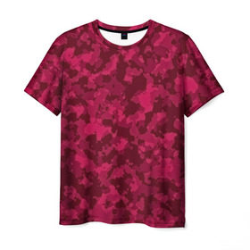 Мужская футболка 3D с принтом Розовый камуфляж в Белгороде, 100% полиэфир | прямой крой, круглый вырез горловины, длина до линии бедер | армейский