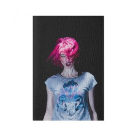 Обложка для паспорта матовая кожа с принтом девушка с розовыми волосами в Белгороде, натуральная матовая кожа | размер 19,3 х 13,7 см; прозрачные пластиковые крепления | волосы | девушка | мода | парик | перья | розовый | стиль | череп | этника | этно